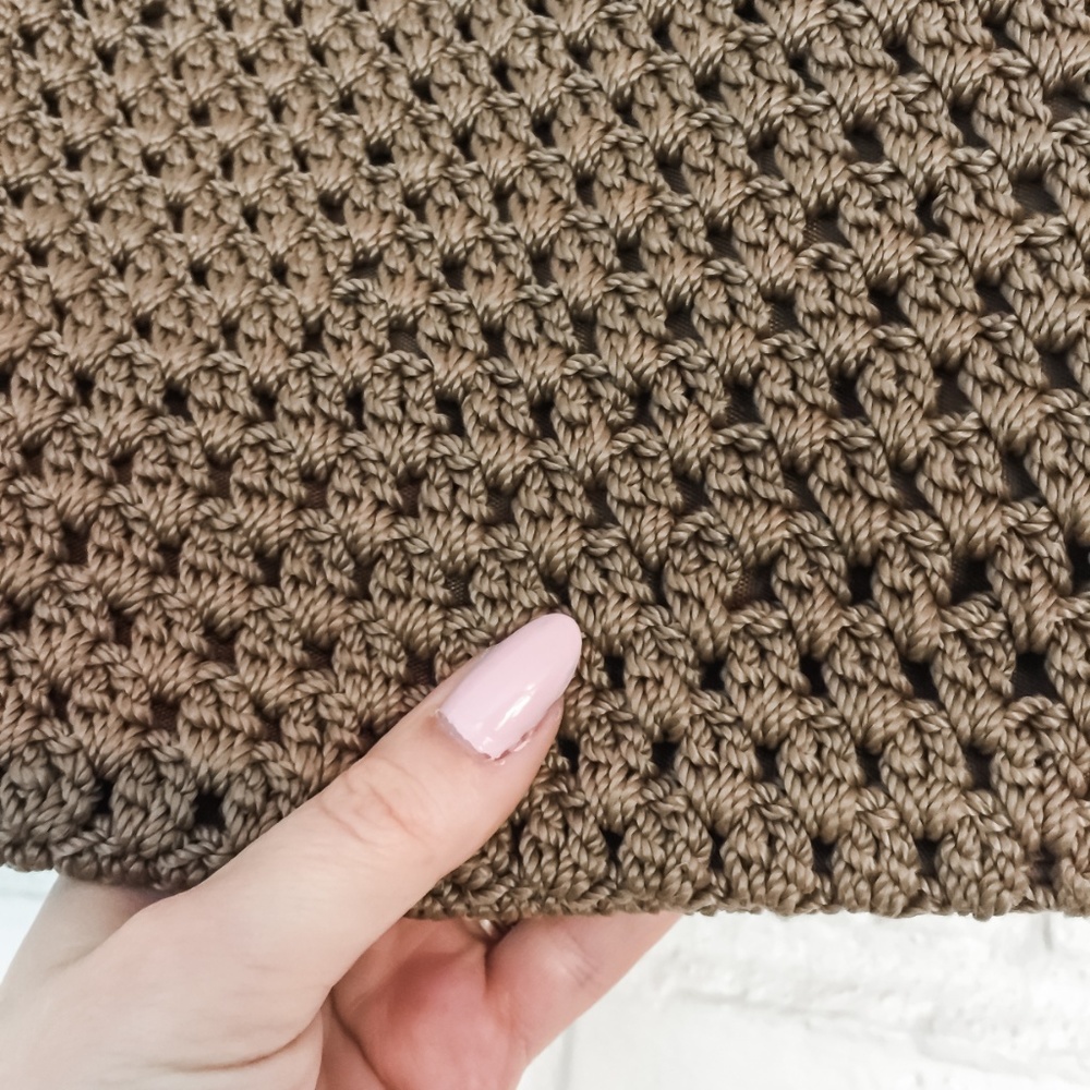 Lina Light Brown Crochet Woven Bag - Picture 5 of 7